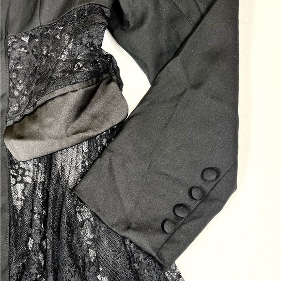 LILLY'S KLOSET Asymmetrical Lace Cut Out Fairy Goth Alternative Blazer Size M - Picture 6 of 12
